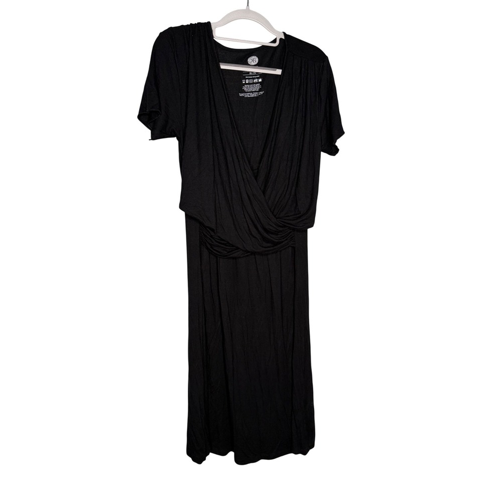 Kinder Bravely black v-neck maternity post partum dress